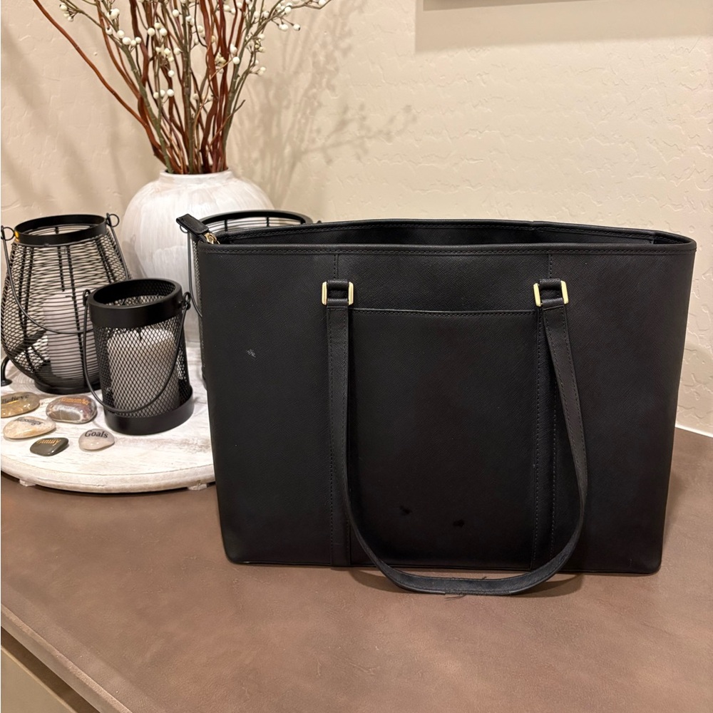 Michael Kors Black Leather Tote Bag - Picture 2 of 8